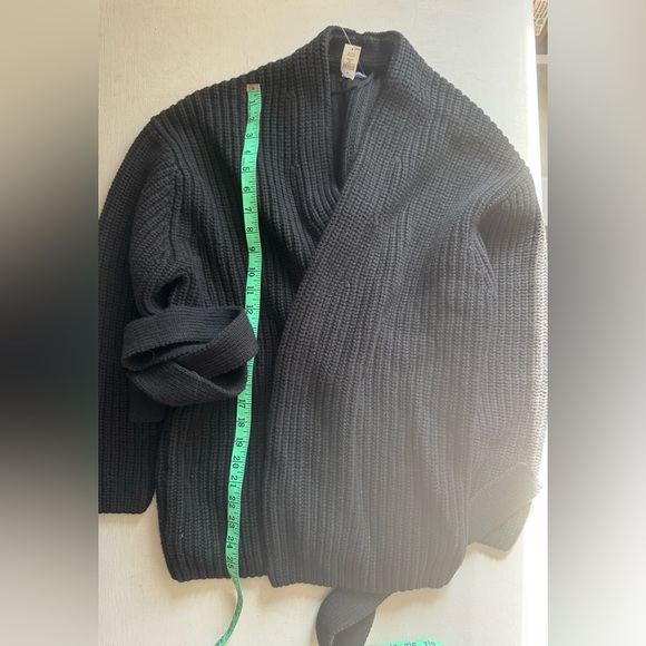 NWT GAP Cotton-Blend Wrap Cardigan Sweater in Black - Picture 6 of 13